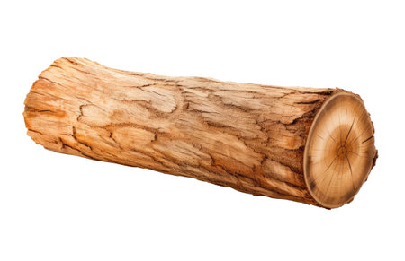 One log isolated on white backgroundの素材