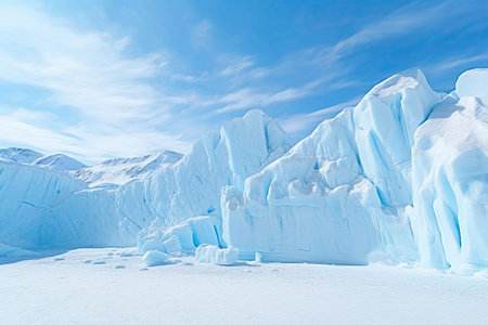 Big beautiful glacier, blue skyの素材