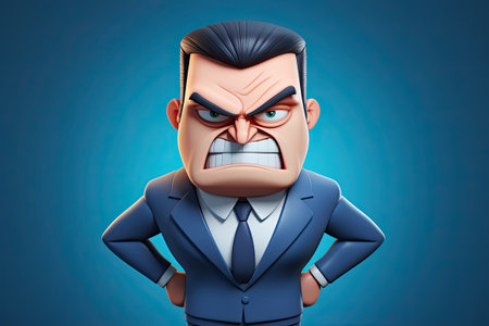 Illustration of angry businessman in a suitの素材