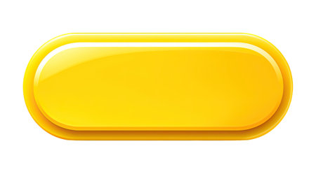 Illustration of blank yellow web button isolated on white backgroundの素材
