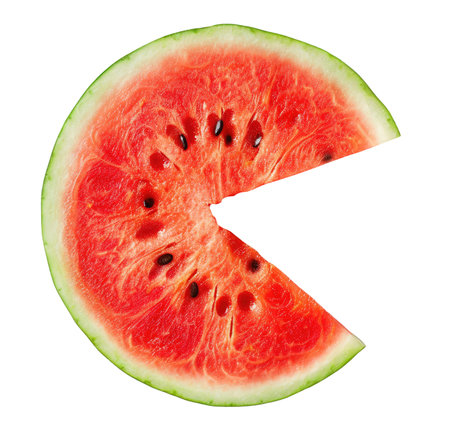 Slice of watermelon isolated on white backgroundの素材