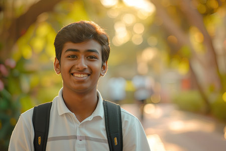 Portrait of young Indian studentの素材