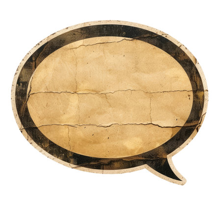 Blank old paper speech bubble isolated on white backgroundの素材