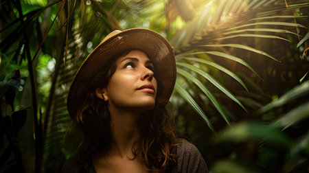 Portrait of woman in the rainforestの素材