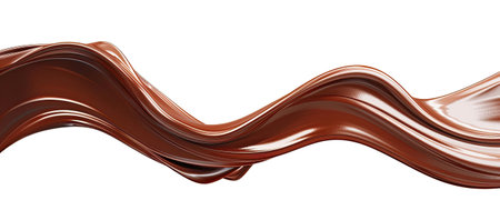 Chocolate wave isolated on white backgroundの素材