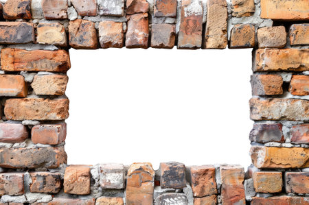 Hole in brown brick wallの素材