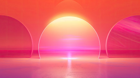 Abstract background with three glass arcsの素材