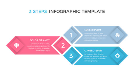 Business infographic design template with three options or steps, process, workflow template, vector eps10 illustrationのイラスト素材