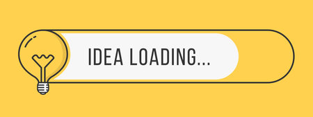 Idea loading concept with light bulb icon, vector eps10 illustrationのイラスト素材