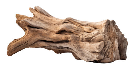 Part of an old big tree isolated on white backgroundの素材