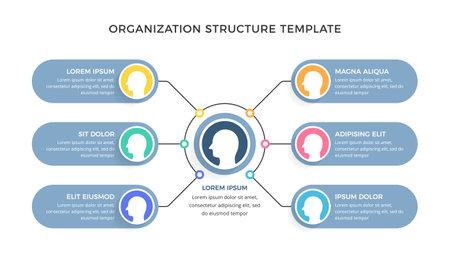 Organization structure chart infographic template, vector eps10 illustrationのイラスト素材