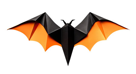 Origami paper bat isolated on white backgroundの素材