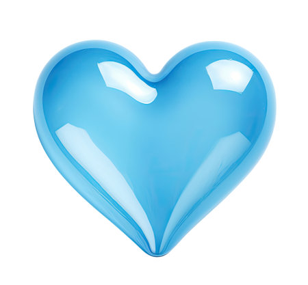 Blue heart isolated on white backgroundの素材