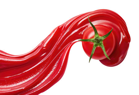 Tomato paste splash isolated on white backgroundの素材
