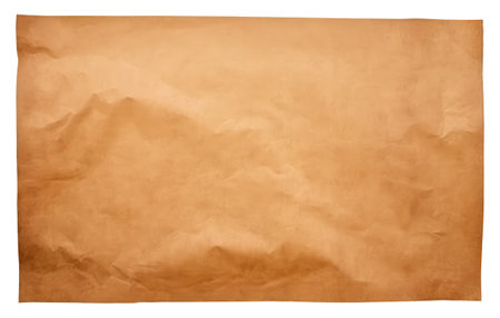 Horizontal blank brown paper sheet isolated on white backgroundの素材