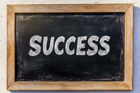 Black chalkboard with the word "Success"の素材