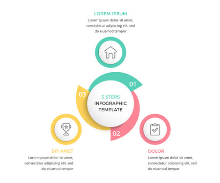 Circle diagram divided into 3 parts, infographic template, vector eps10 illustrationのイラスト素材