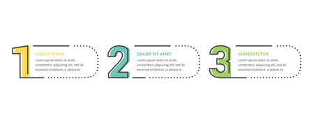 Minimal infographic design template with three line numbers, vector eps10 illustrationのイラスト素材