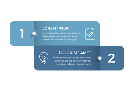Infographic template with 2 options with place for your icons and text, vector eps10 illustrationのイラスト素材