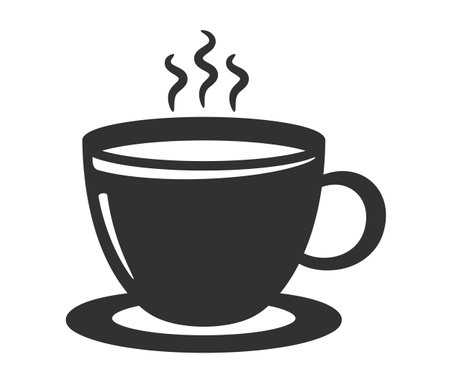 Hot coffee or tea cup with steam, vector eps10 illustrationのイラスト素材