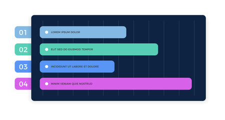 Bar chart infographic template with four elements, vector eps10 illustrationのイラスト素材