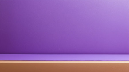 Purple background with cardboard platform at the bottomの素材