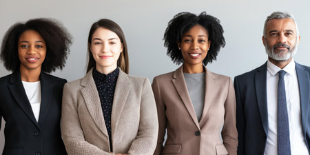 Portrait of four confident business professionalsの素材