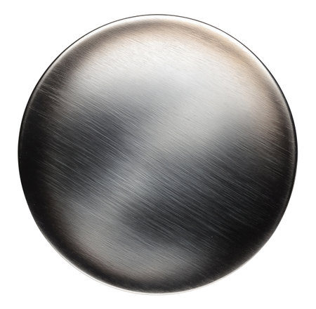 Round steel board isolated on white backgroundの素材