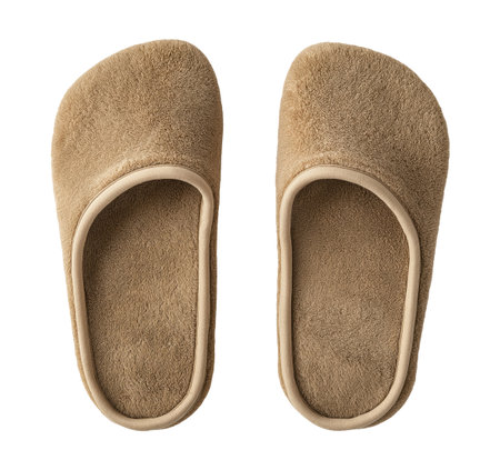 Soft home slippers isolated on white backgroundの素材