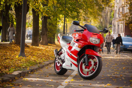 Honda CBR 600 F2, motorcycle on a street background in autumn. (November 9, 2020. The city of...