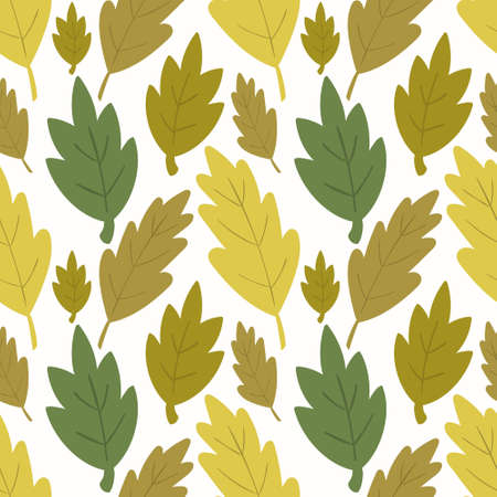 Seamless forest background with leaves. Light backgroundのイラスト素材