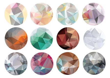 Abstract crystal circles in polygon style. のイラスト素材