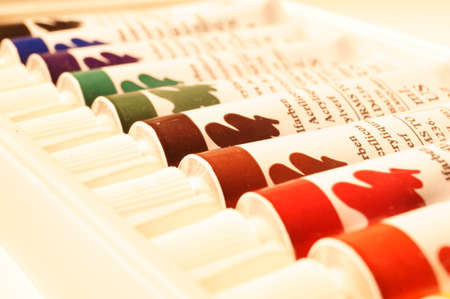 Paint glue on a white backgroundの写真素材