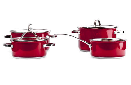 Group of pots isolated on white background  Color image の写真素材