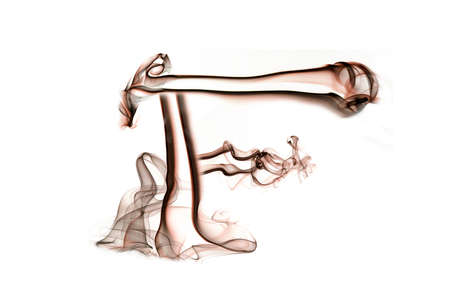 Big red letter A done whit smoke isolated on white backgroundの写真素材