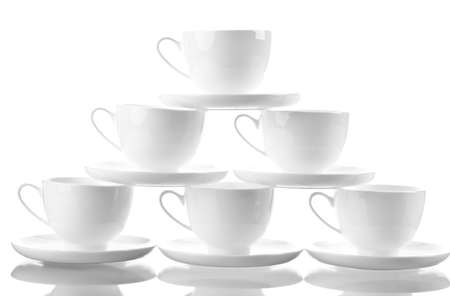 Small  coffee  cup set isolated on white background  の写真素材