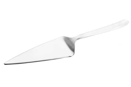 silver cake shovel isolated on white backgroundの写真素材