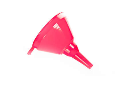 Plastic kitchen funnel, isolated on a white background.の写真素材