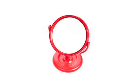 Makeup mirror isolated on white. の写真素材