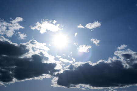 sun and cloudsの写真素材