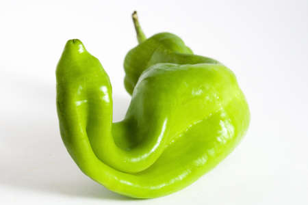 seen from behind green pepperの写真素材