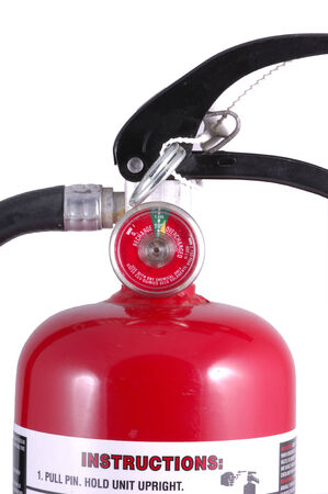 Fire extinguisher with meter and levers の写真素材