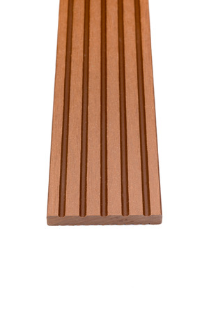 Woody composite skirting material for decking planks isolated on whiteの写真素材
