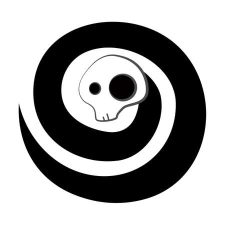 Spiral skeleton black spirit isolated on whiteのイラスト素材