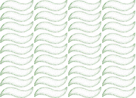 Green grass simple hand drawn abstract vector seamless pattern. Dots stippling ink style. Isolated on whiteのイラスト素材