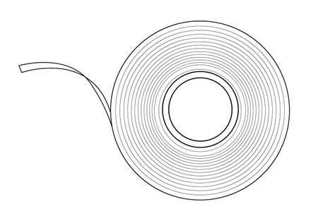 Transparent insulation scotch tape. Contour lines illustration isolated on white backgroundのイラスト素材