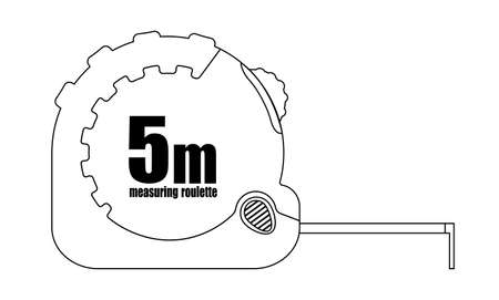 Measure roulette icon. Contour lines. Vector clip art illustration isolated on whiteのイラスト素材