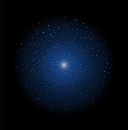 Deep space galaxy star shining. Dark blue color. Vector clip art effect isolated on blackのイラスト素材