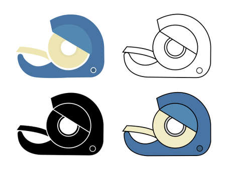 Scotch tape icons set. Vector clip art illustrations isolated on whiteのイラスト素材