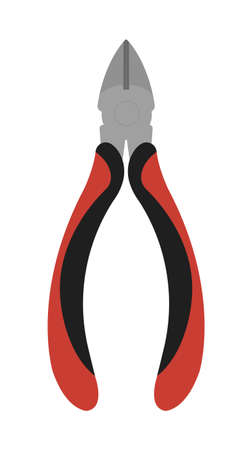 Electrician rubber handle pliers nippers icon, Vector clip art color no outline illustration isolated on whiteのイラスト素材